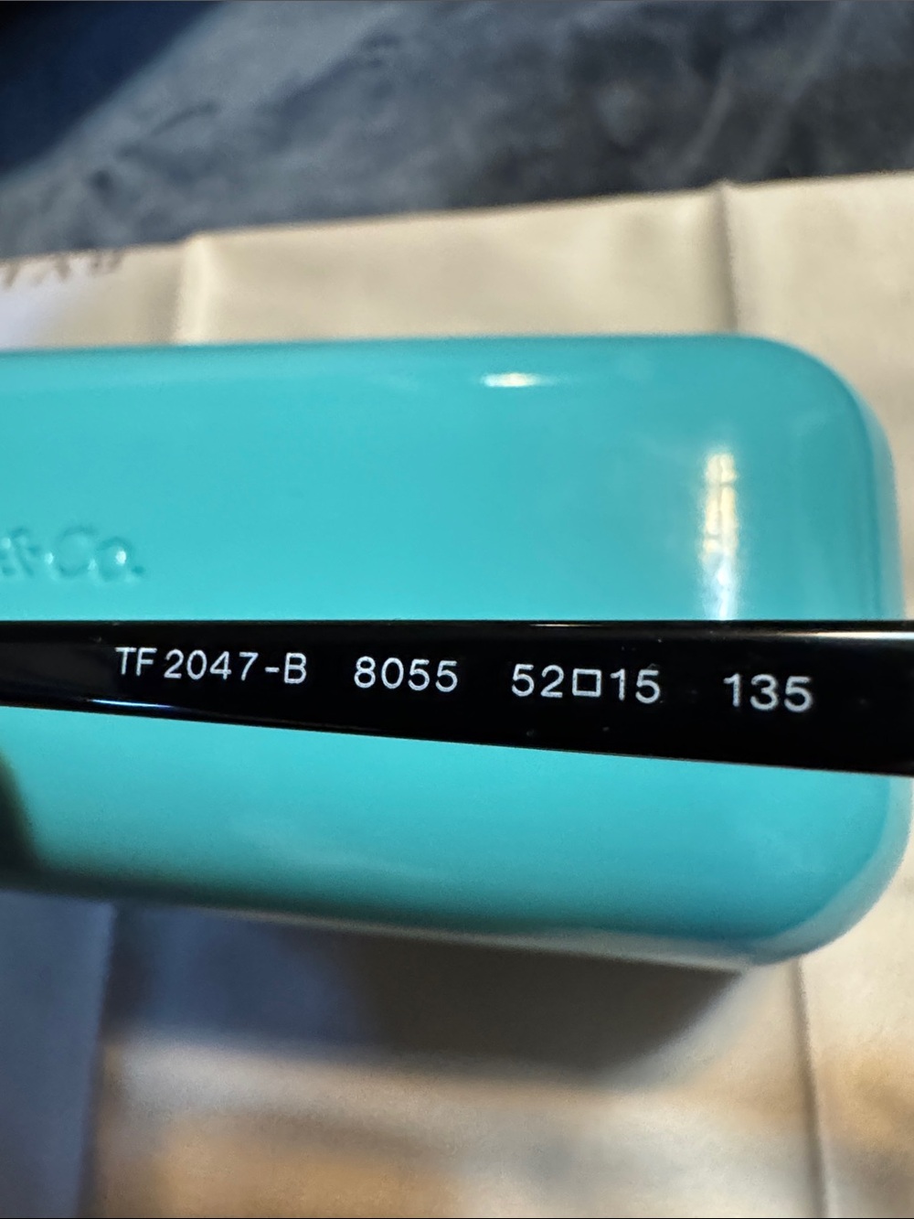Tiffany & Co. Black Rectangular Women's Glasses with Tiffany Blue Case